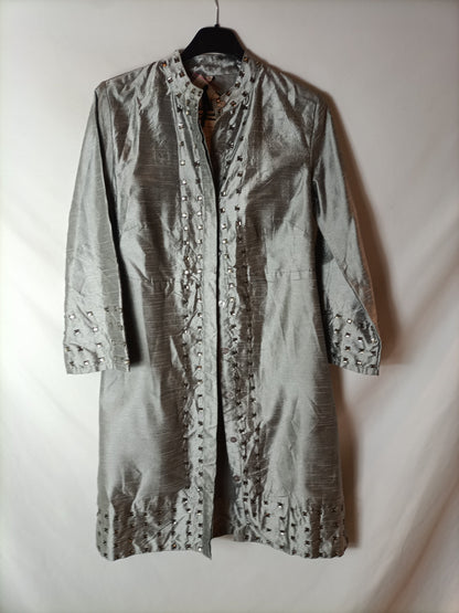 ALMATRICHI. Grey beaded jacket, size 36