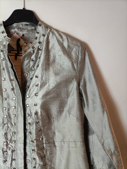 ALMATRICHI. Grey beaded jacket, size 36