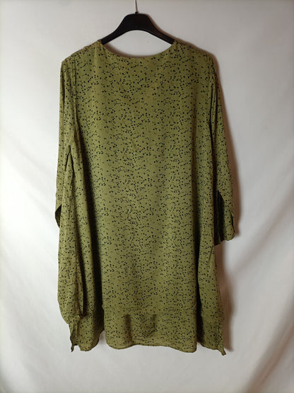 GOCCO. vestido/ chaqueta verde abotonado T.15/16(s)