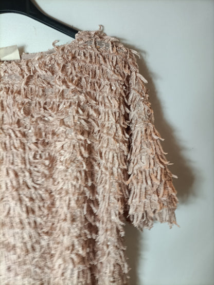 ZARA KIDS. Pink fringed top, size 13/14 (xxs)