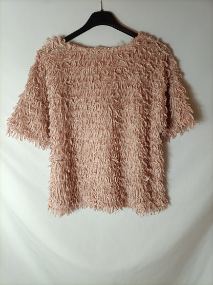 ZARA KIDS. Pink fringed top, size 13/14 (xxs)