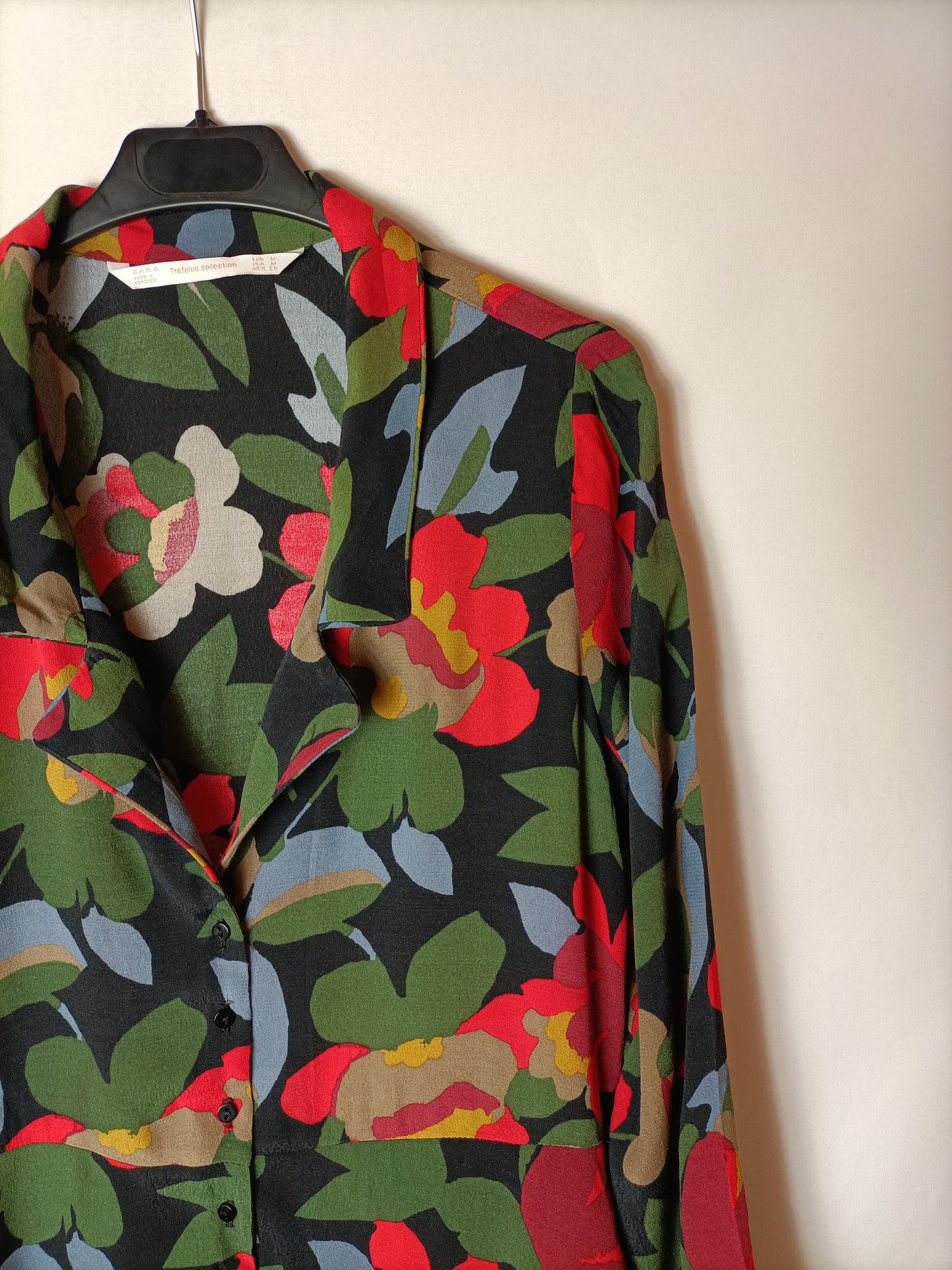 ZARA. Vestido estampado camisero. T M