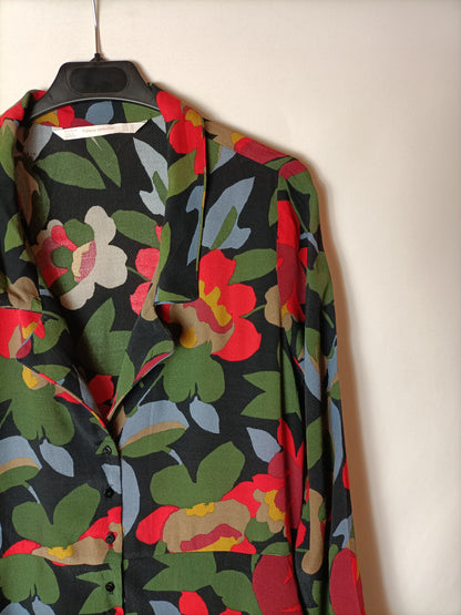 ZARA. Vestido estampado camisero. T M
