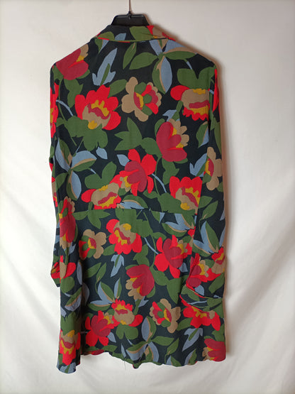 ZARA. Vestido estampado camisero. T M