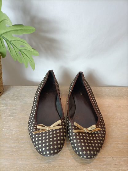 FOSCO. Brown polka dot ballet flats. Size 39