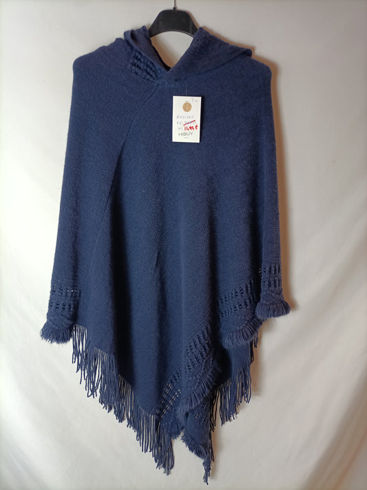 OTHERS. Blue wool poncho