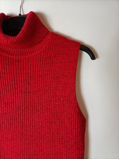 O’CLOCK. Top cuello vuelto rojo hilos T.m