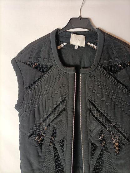 IRO.Chaleco negro troquelado T.34