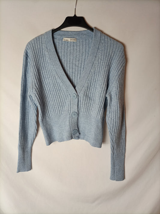 PULL&BEAR. Rebeca azul canalé T.xs