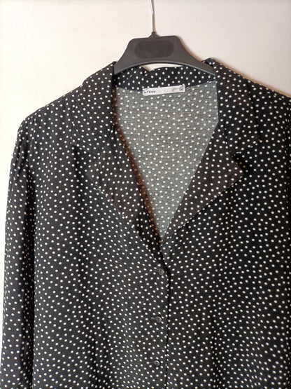 LEFTIES. Blusa negra lunares T.l