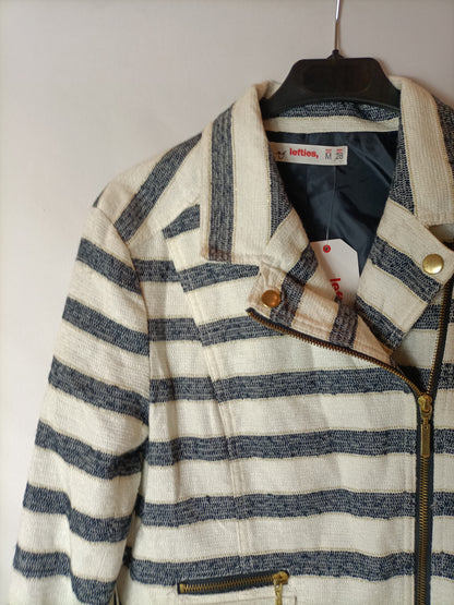 LEFTIES. Beige and white striped jacket Tm