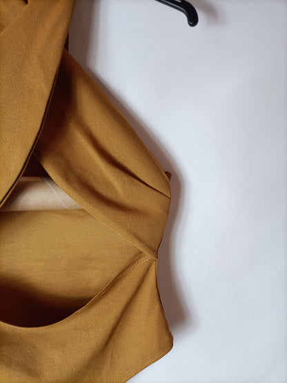 OTHERS. Mustard bodysuit with openings. TS