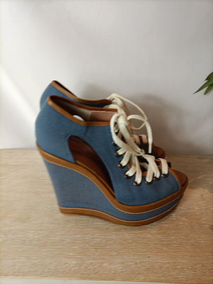 RODOLPHE MENUDIER.  Cuñas azules cordones. T 37