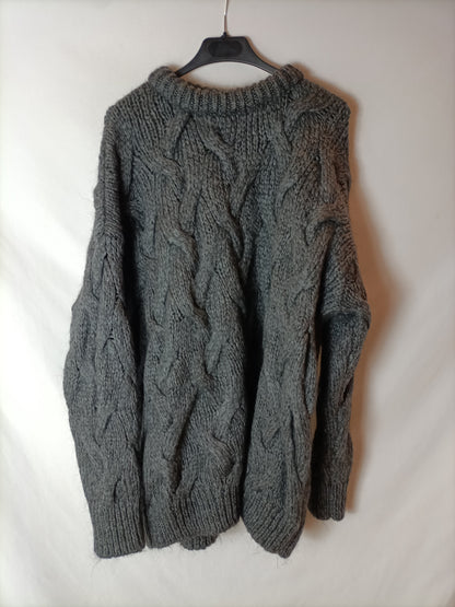 ZARA. Jersey gris ochos T.s