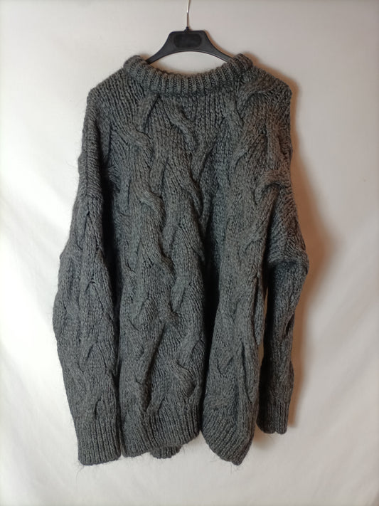 ZARA. Jersey gris ochos T.s