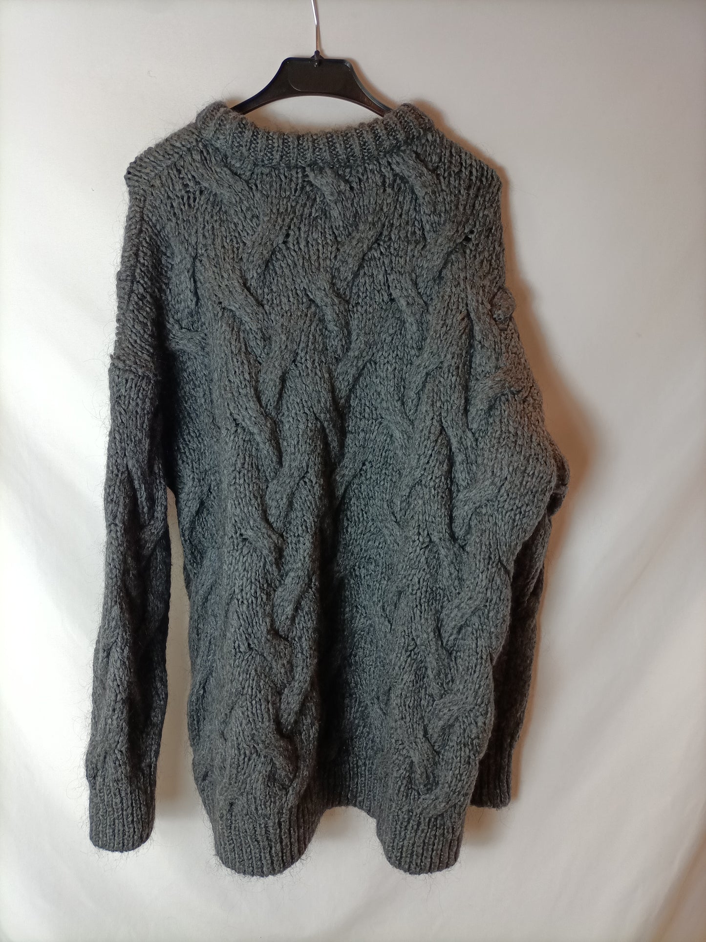 ZARA. Jersey gris ochos T.s