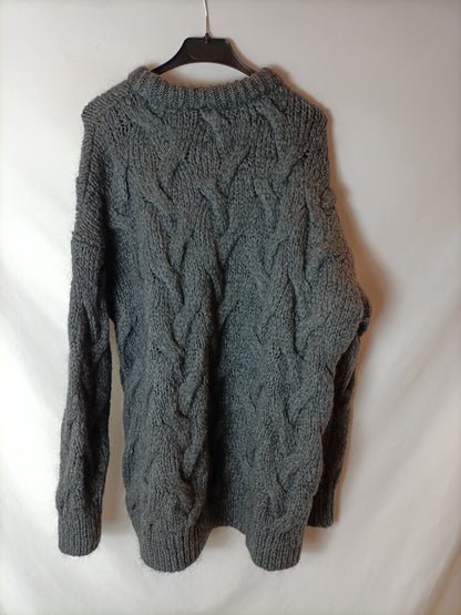 ZARA. Jersey gris ochos T.s