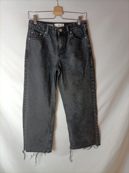 MANGO. Pantalón culotte negro T.36