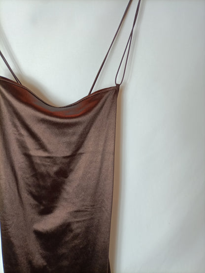 H&amp;M. Brown Lycra Ts Dress