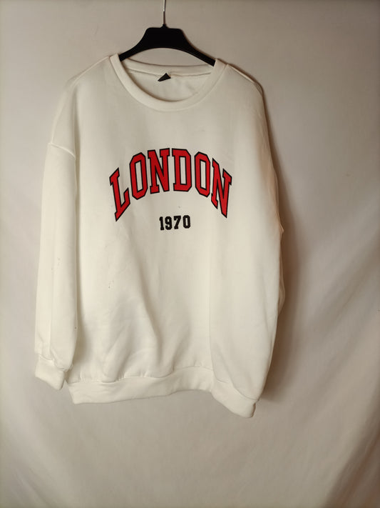 SHEIN. White letter Tm sweatshirt