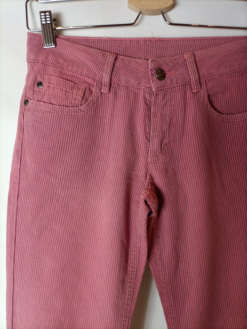 COMPTOIR DES COTONNIERS. Pantalón rayas rosa T.34