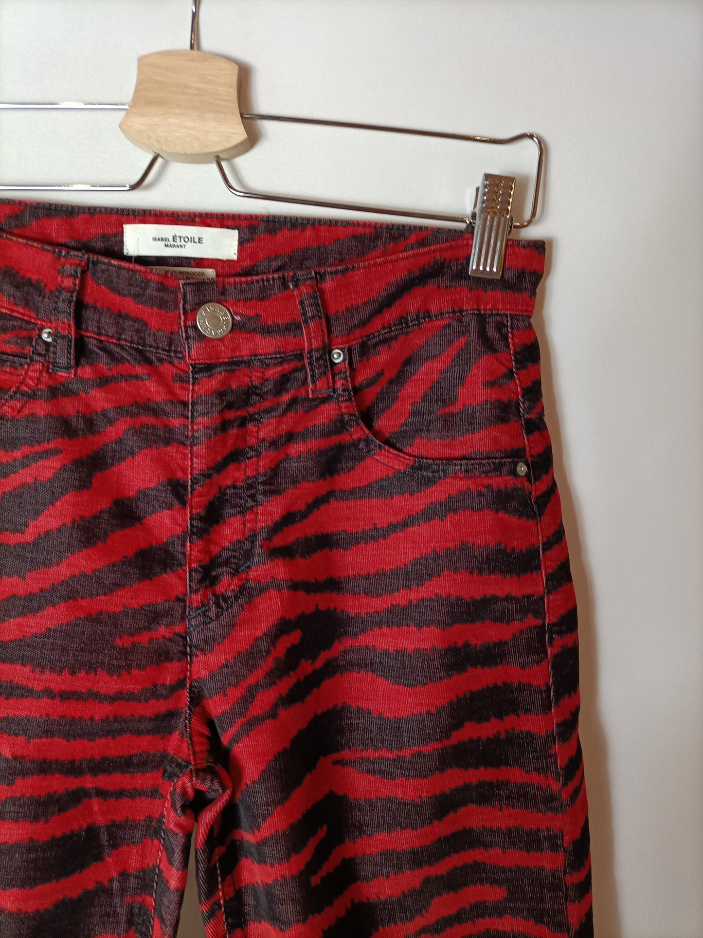 ISABEL ÉTOILE MARANT. Red zebra trousers, size 34