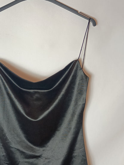 ZAFUL. Vestido negro satinado T.36