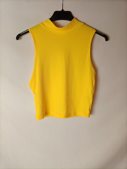 SHEIN. Yellow ribbed top T.xs