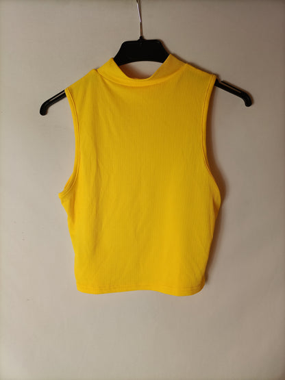 SHEIN. Top amarillo canalé T.xs