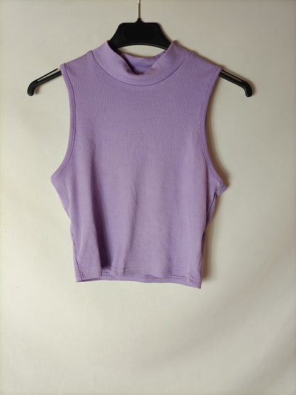 SHEIN. Top morado canalé T.xs