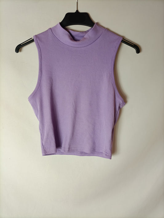 SHEIN. Purple ribbed top T.xs