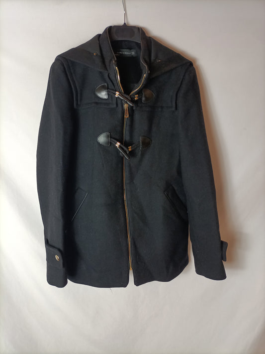 ZARA. Black cloth trench coat T.xs