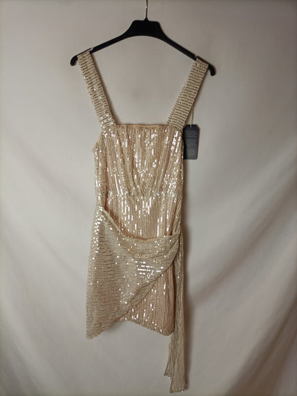 SAMPEEL. Beige sequin Ts dress