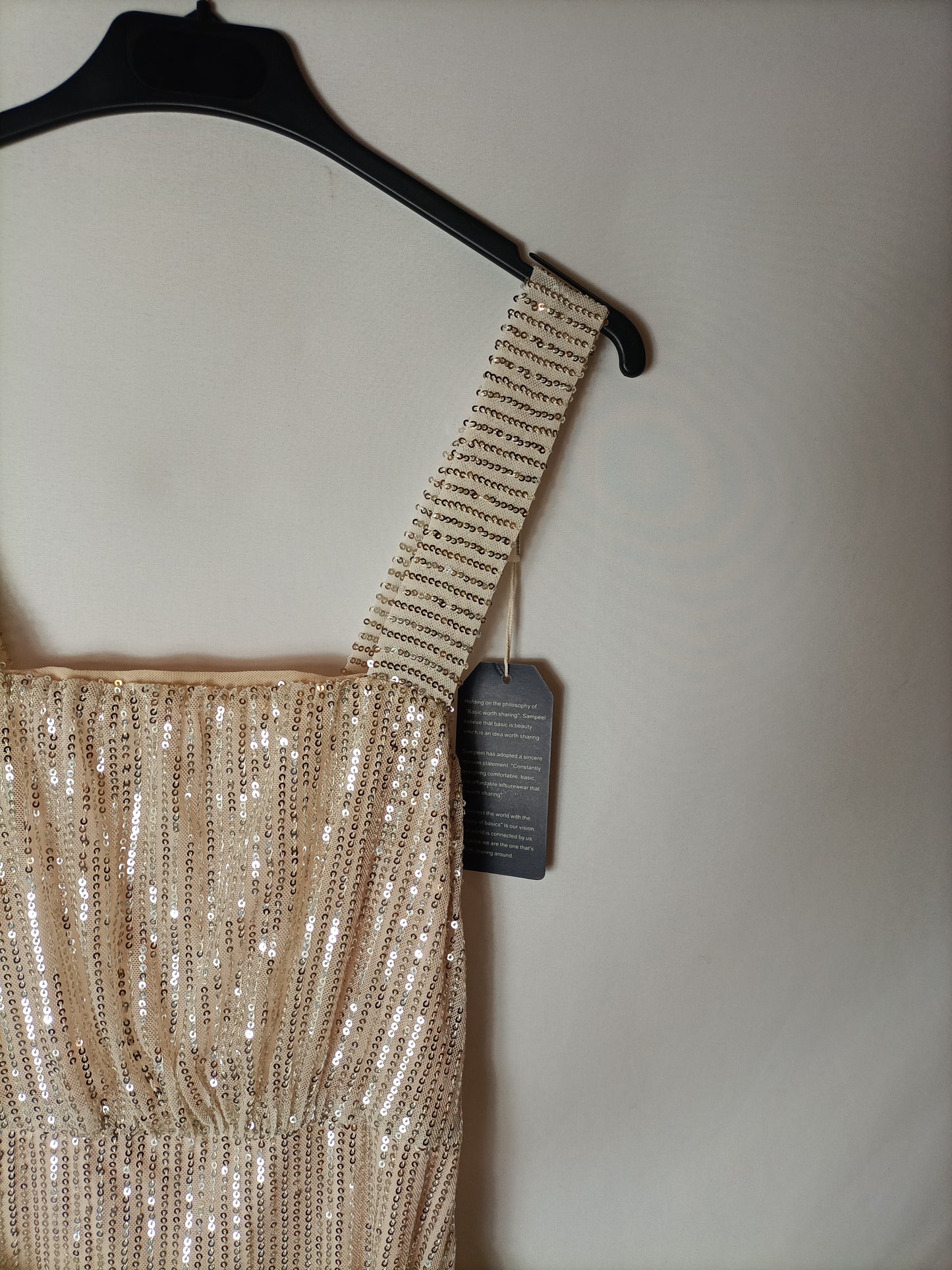 SAMPEEL. Beige sequin Ts dress