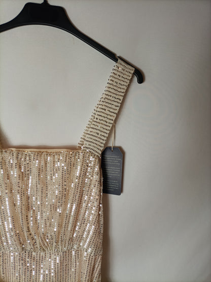 SAMPEEL. Beige sequin Ts dress