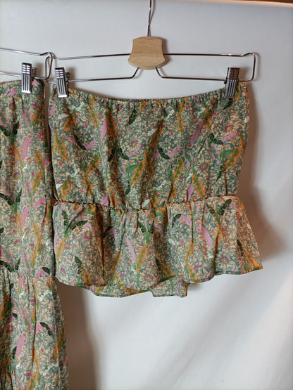 BA&amp;SH. Total crop top and floral skirt look. Size 1 (36)