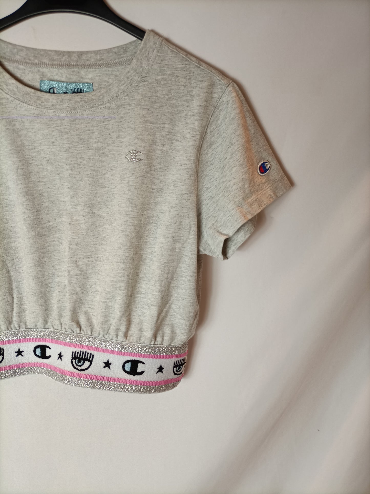 CHAMPION CHIARA FERRAGNI. Top gris corto. T M