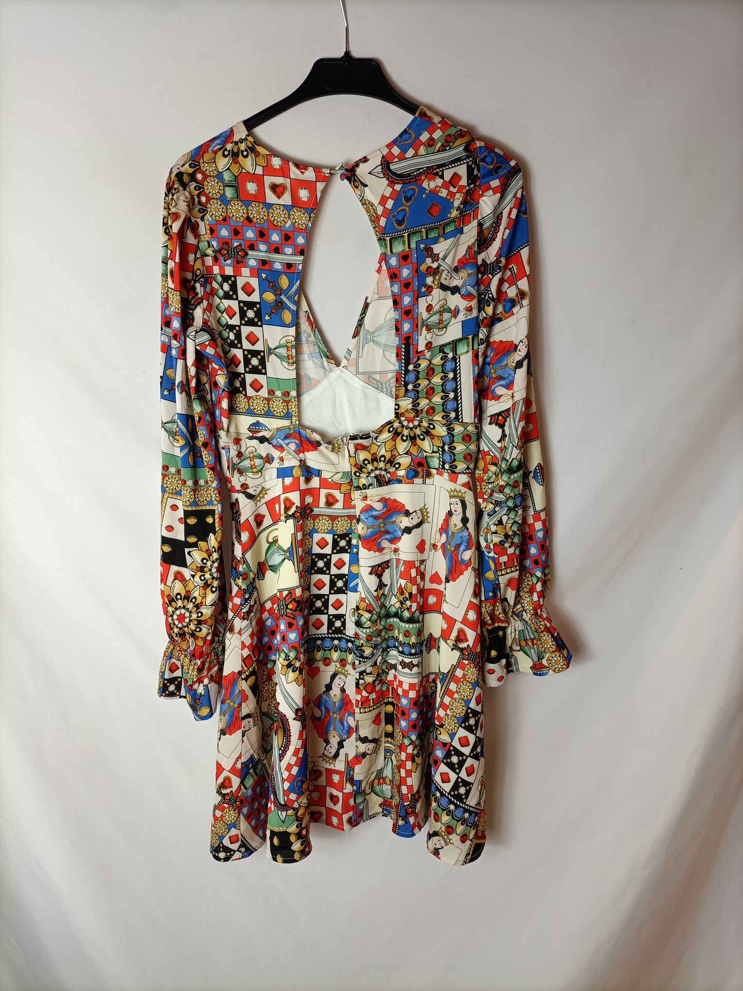 VICOLO. Vestido fluido estampado apertura espalda. T S