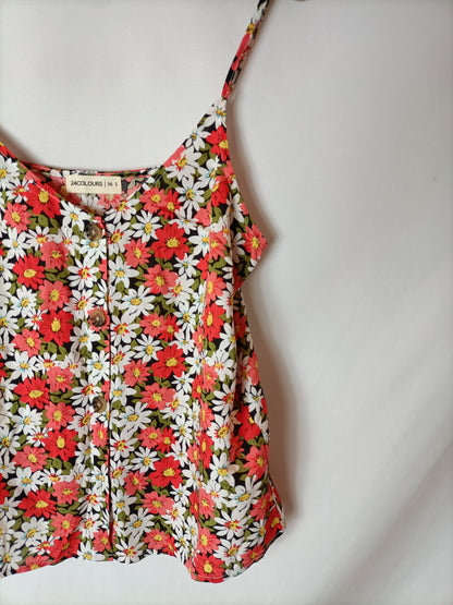 24 COLOURS. Total look top y falda flores. T S