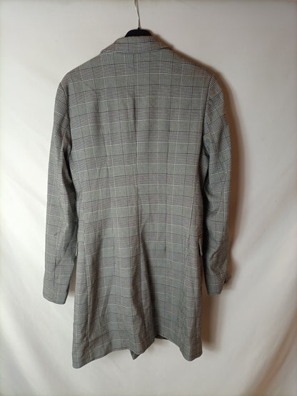 BERSHKA. Abrigo largo cruzado T.L