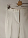 OTRAS (zara). Pantalón blanco detalles raso T.u(38) tara