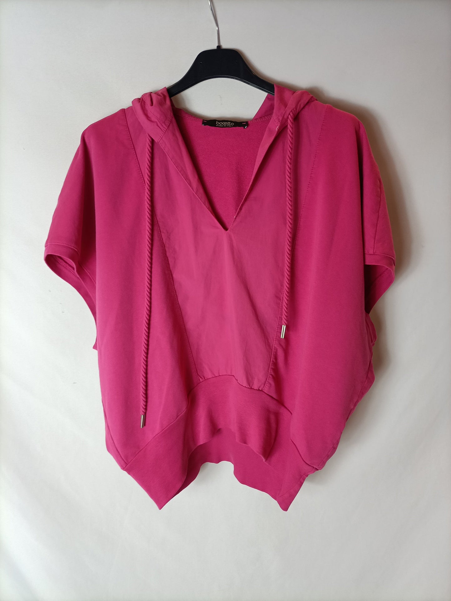 BOCETTO. Top doble textura rosa. T XS (s/m)