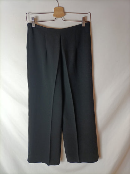 OTRAS. Pantalón culotte pinzas negros. T M