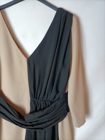 VANDERWILDE. Vestido corto bicolor T.40