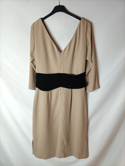 VANDERWILDE. Vestido corto bicolor T.40