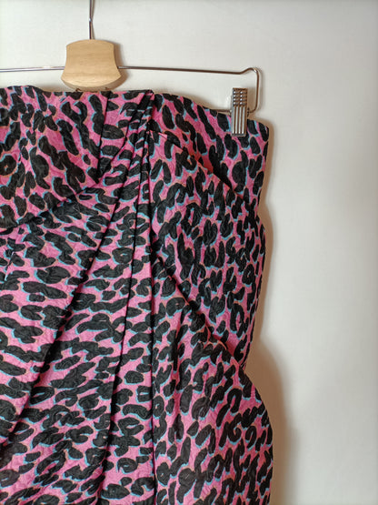 LANVIN. Animal print strapless dress. Size 38