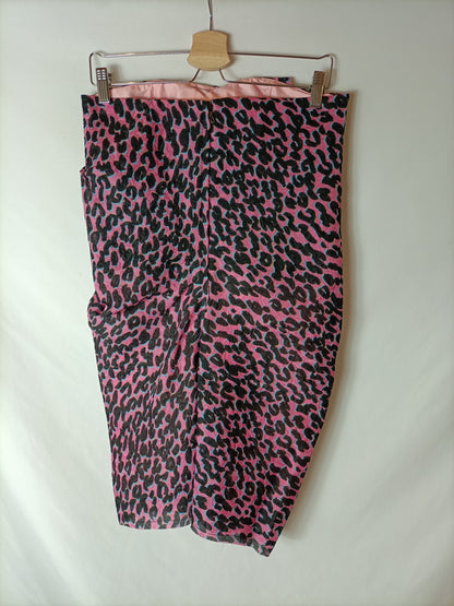 LANVIN. Animal print strapless dress. Size 38