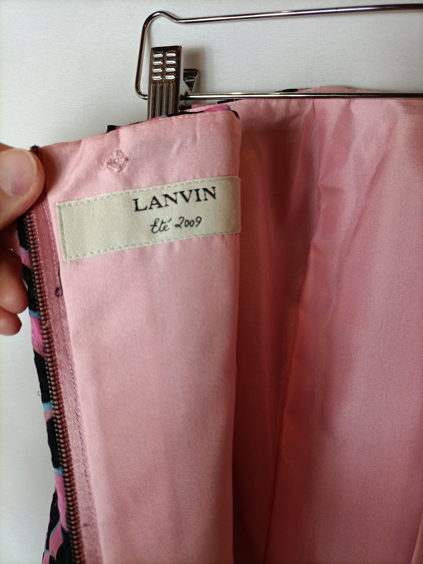 LANVIN. Animal print strapless dress. Size 38