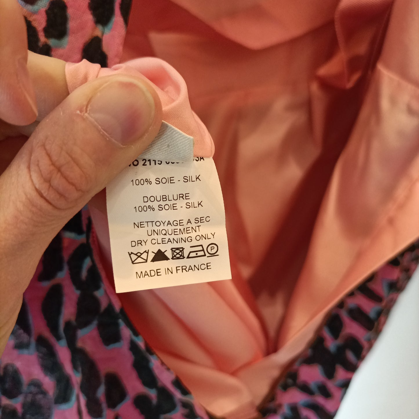 LANVIN. Animal print strapless dress. Size 38