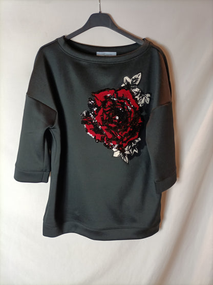 BLUMARINE. Total look falda tubo y top oversized. T 38